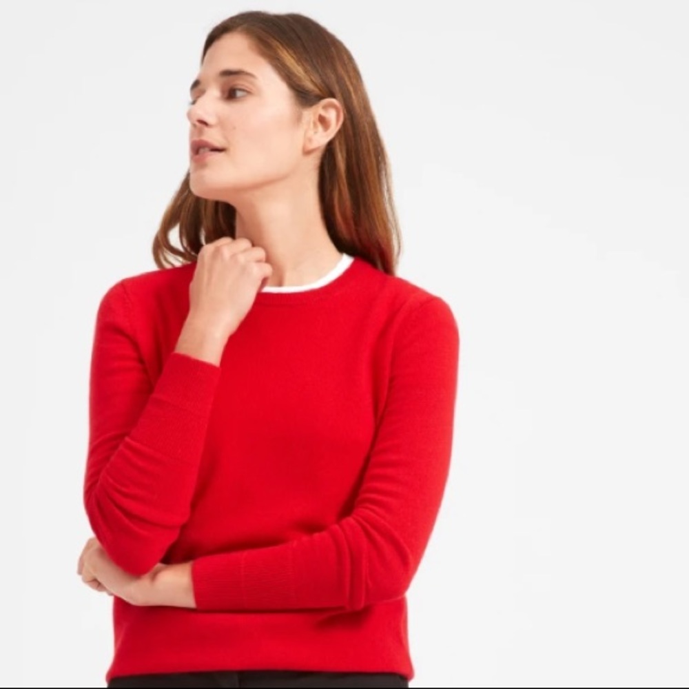 Everlane red cashmere crew neck sweater medium